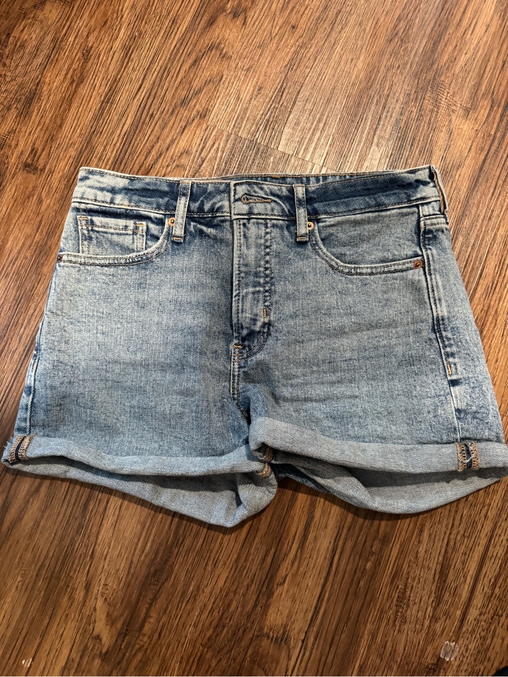 Old Navy Light Blue Rolled-Hem OG Denim Shorts